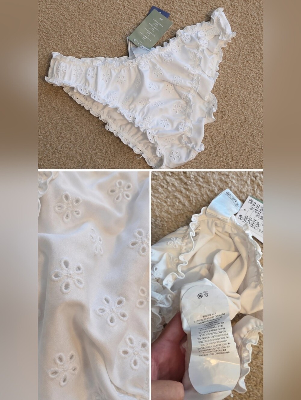 H&M White Eyelet Bikini Bottoms – NWT Size XL